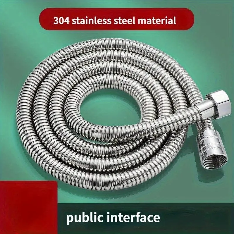 1 Rolle, silberner Brauseschlauch aus Edelstahl 304 für die Gartenarbeit, extra langer, langlebiger und flexibler Brauseschlauch, Gartenschlauch-Gartenzubehör