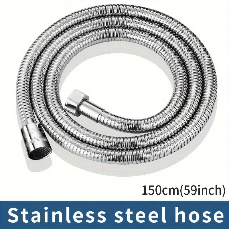 1 Rolle, silberner Brauseschlauch aus Edelstahl 304 für die Gartenarbeit, extra langer, langlebiger und flexibler Brauseschlauch, Gartenschlauch-Gartenzubehör
