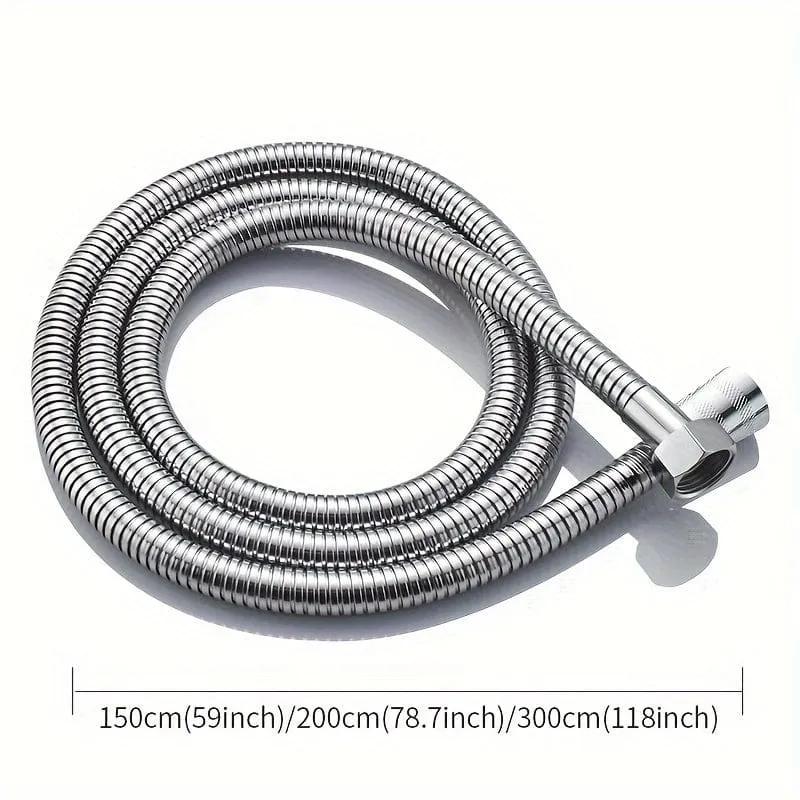 1 Rolle, silberner Brauseschlauch aus Edelstahl 304 für die Gartenarbeit, extra langer, langlebiger und flexibler Brauseschlauch, Gartenschlauch-Gartenzubehör