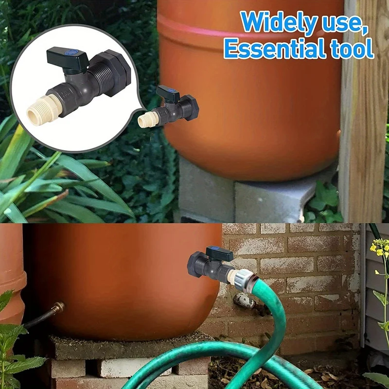 2 Stück/Set, PVC-Wasserfass-Zapfen-Set, Anschluss-Ablaufadapter mit Innenanschluss für Garten, Regenbarre, Gartenwerkzeugzubehör