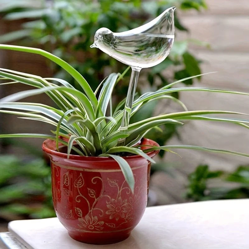 3 Stück, große Größe 25 cm x 9 cm (9.84 Zoll x 3.94 Zoll), künstliches Glas, Kunststoff, Vogel, automatisches Bewässerungsgerät, faules Bewässerungsgerät, Reise-Tropfgerät, faules Bewässerungsgerät, rundes Bewässerungsgerät