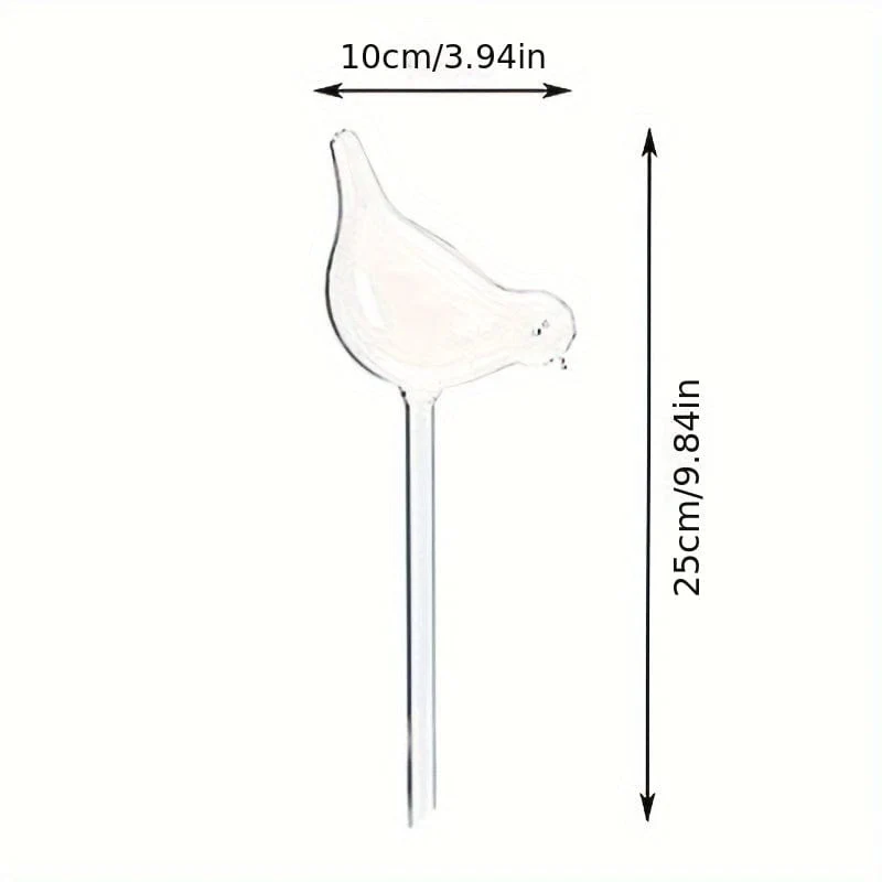 3 Stück, große Größe 25 cm x 9 cm (9.84 Zoll x 3.94 Zoll), künstliches Glas, Kunststoff, Vogel, automatisches Bewässerungsgerät, faules Bewässerungsgerät, Reise-Tropfgerät, faules Bewässerungsgerät, rundes Bewässerungsgerät