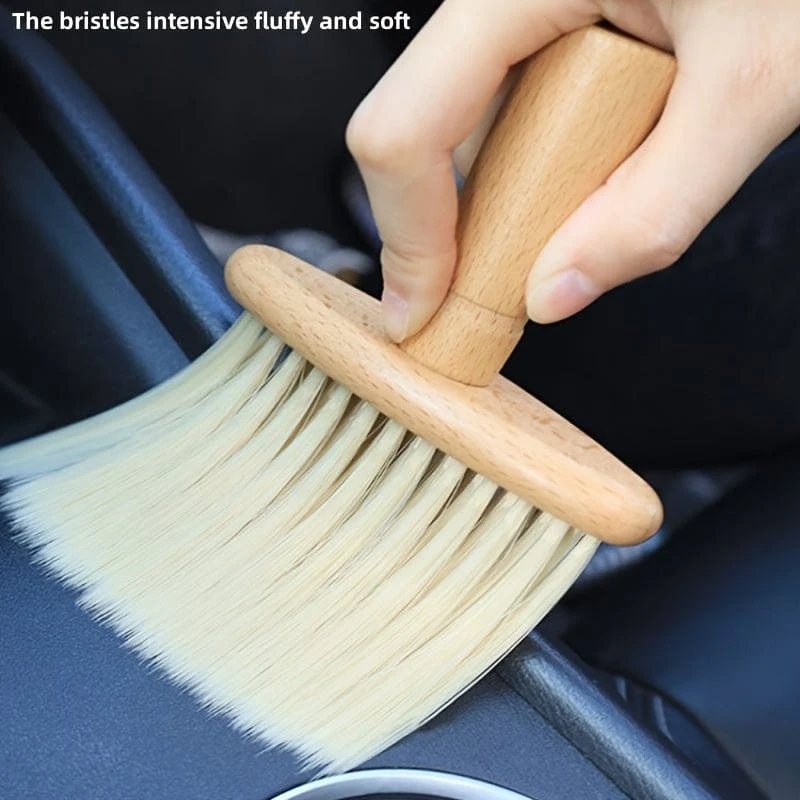 Massivholz Auto Air Vent Staubentferner Bürste, Auto Staub Entfernung Pinsel Weiche Borsten Pinsel Auto Innen Auto Reinigung Zubehör