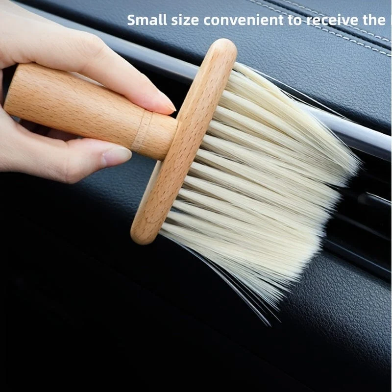 Massivholz Auto Air Vent Staubentferner Bürste, Auto Staub Entfernung Pinsel Weiche Borsten Pinsel Auto Innen Auto Reinigung Zubehör