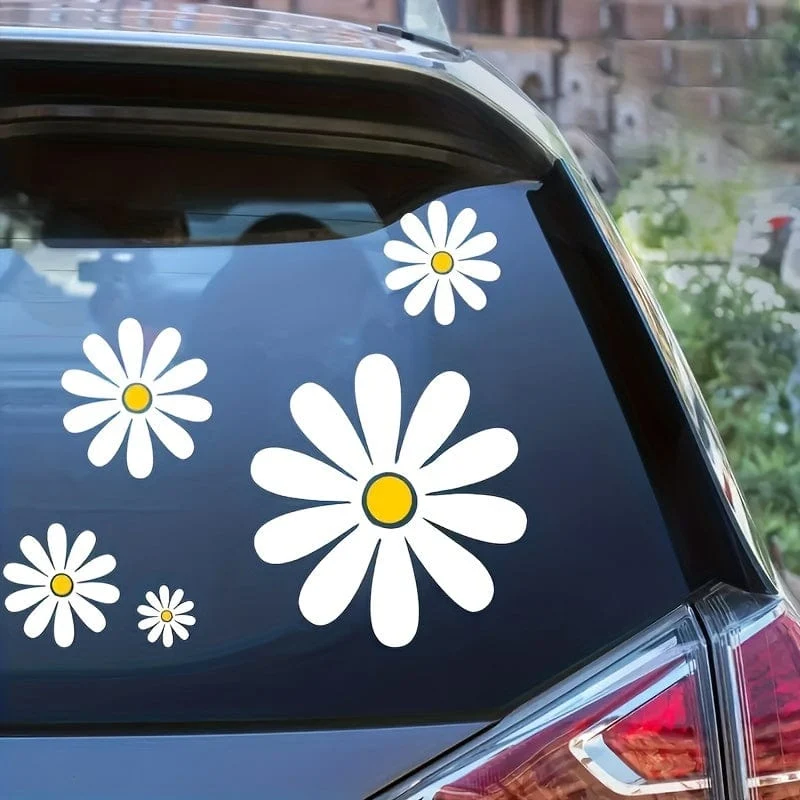 Autoaufkleber-Set mit Gänseblümchenmuster, bestehend aus fünf Teilen, hochwertig und erschwinglich, derzeit sehr beliebt, für warme und gemütliche Familien