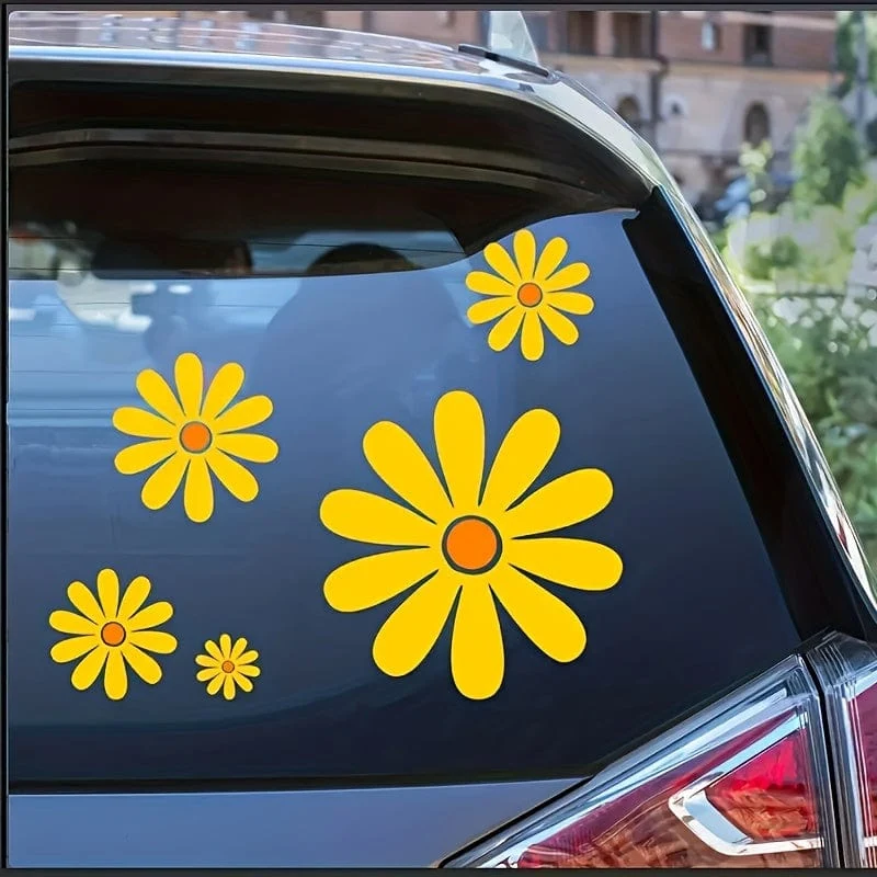 Autoaufkleber-Set mit Gänseblümchenmuster, bestehend aus fünf Teilen, hochwertig und erschwinglich, derzeit sehr beliebt, für warme und gemütliche Familien
