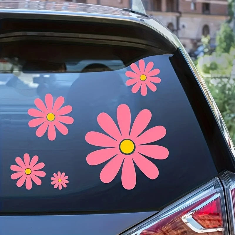 Autoaufkleber-Set mit Gänseblümchenmuster, bestehend aus fünf Teilen, hochwertig und erschwinglich, derzeit sehr beliebt, für warme und gemütliche Familien