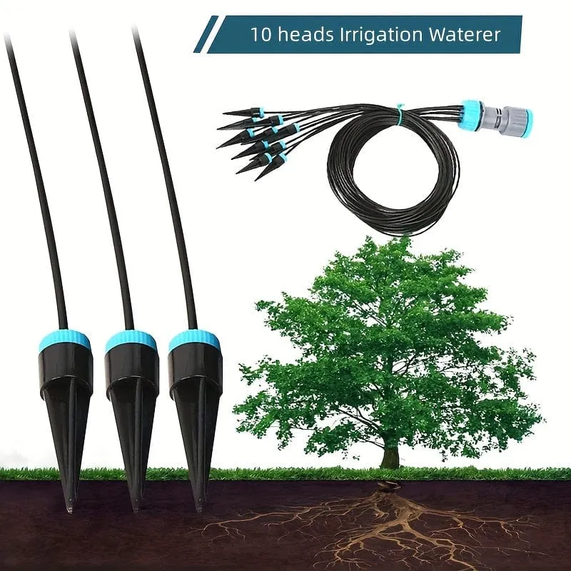 1 Set Automatisches Bewässerungsgerät für den Garten, Gartenbewässerungssystem, Tropfversickerungsgerät mit 10 Tropfkopf-Set für Gewächshaus-Balkon-Topfpflanzen-Zubehör (Gewindeanschluss: 1/2 Zoll (20 mm))