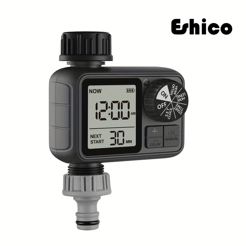 1 Stück, Eshico M02 Bewässerungsuhr 2024 Neuester Sprinkler mit manuellen/automatischen 2 Bewässerungsmodi, geeignet für verschiedene Außenszenen 11.99 * 10.01 * 6.5 cm