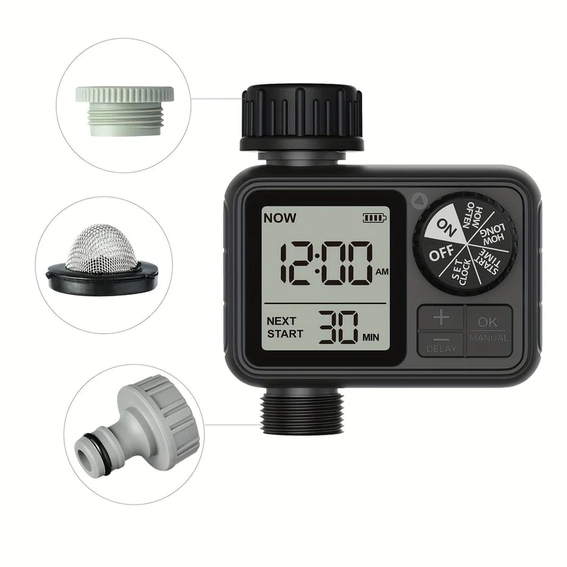 1 Stück, Eshico M02 Bewässerungsuhr 2024 Neuester Sprinkler mit manuellen/automatischen 2 Bewässerungsmodi, geeignet für verschiedene Außenszenen 11.99 * 10.01 * 6.5 cm