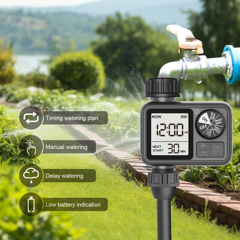 1 Stück, Eshico M02 Bewässerungsuhr 2024 Neuester Sprinkler mit manuellen/automatischen 2 Bewässerungsmodi, geeignet für verschiedene Außenszenen 11.99 * 10.01 * 6.5 cm