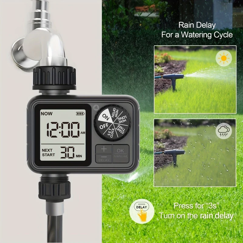 1 Stück, Eshico M02 Bewässerungsuhr 2024 Neuester Sprinkler mit manuellen/automatischen 2 Bewässerungsmodi, geeignet für verschiedene Außenszenen 11.99 * 10.01 * 6.5 cm