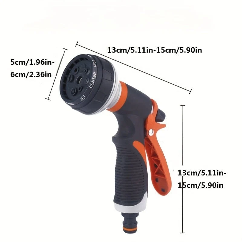 1 Set, acht Funktionen, Gartenbewässerung, Blumen, Autowaschwasserpistole, 8 Funktionen, Beutelkleber, verstellbare Wasserspritzpistole, Autowaschpistole