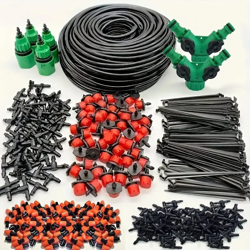 1 Set, DIY-Garten-Tropfbewässerungsschläuche 3.4 cm/3.3 cm, automatische Bewässerungs-Tropf-Sets, Gartenbewässerungssystem zum Anpassen der Menge an Tropfbewässerungsspray, spart Wasser und Zeit, Teleskop-Wasserleitung