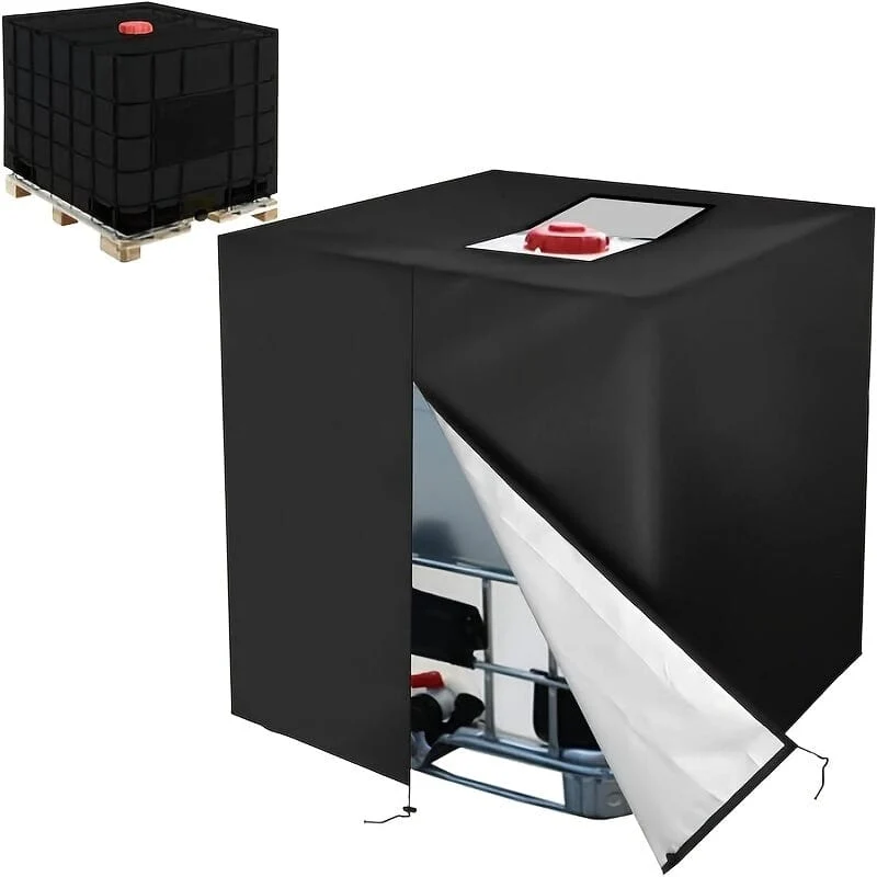 1 Stück, 210D Oxford IBC-Tankabdeckung, 1000 l UV-wasserdichte Behälterabdeckung, Anit-Schutzabdeckung mit Reißverschluss, Wasserabdeckung für den Außenbereich