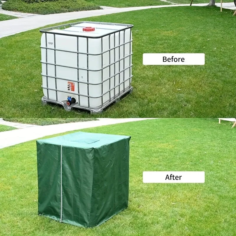 1 Stück, 210D Oxford IBC-Tankabdeckung, 1000 l UV-wasserdichte Behälterabdeckung, Anit-Schutzabdeckung mit Reißverschluss, Wasserabdeckung für den Außenbereich