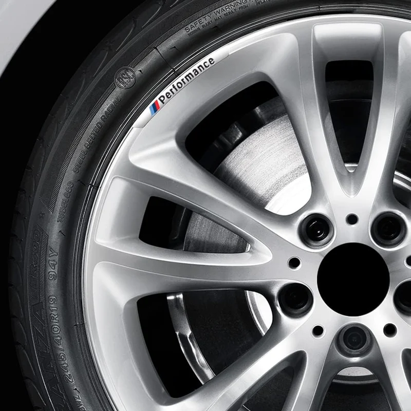 4 Stück Aluminium Felgen Dekoration Aufkleber Auto Radmitte Aufkleber Embleme für BMW Silber