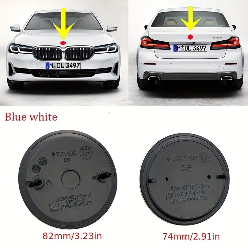 1pc 82mm 74mm 45mm Vorne/hinten Boot Abzeichen Hood Trunk Emblem Logo Für BMW E46 e39 E38 E90 E60 Z3 Z4 X3 X5 X6 Zubehör