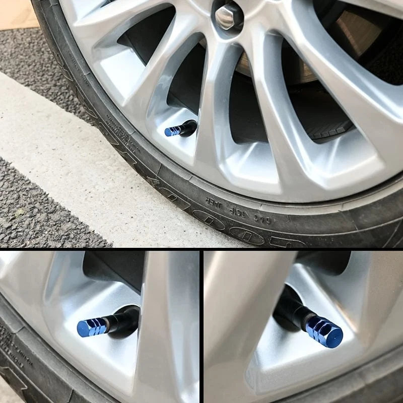 4 Stück Auto-Ventilkappe, Ventilabdeckung, Reifenventilabdeckungen aus Aluminiumlegierung, coole Modifikation