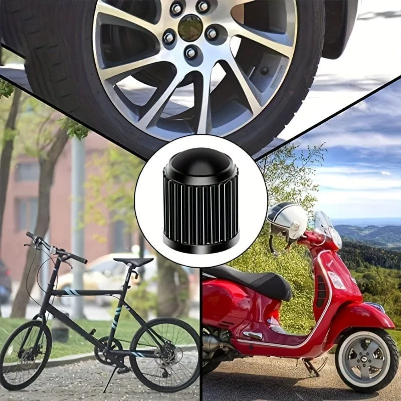 20 Stück Reifenschaft-Ventilkappen, ganz in Schwarz, universelle Schaftabdeckungen für Autos, SUVs, Fahrräder und Fahrräder, LKWs, Motorräder, luftdichter Verschluss, robust