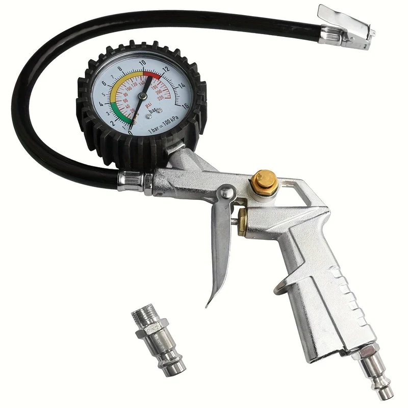 Wirtschaftliches Modell-Reifendruckmessgerät, Reifenfüllpistole mit Manometer, Autoreparaturwerkzeuge mit Gummischlauch