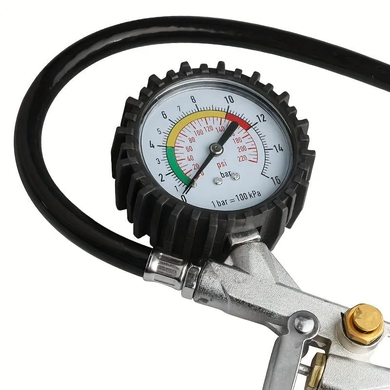 Wirtschaftliches Modell-Reifendruckmessgerät, Reifenfüllpistole mit Manometer, Autoreparaturwerkzeuge mit Gummischlauch