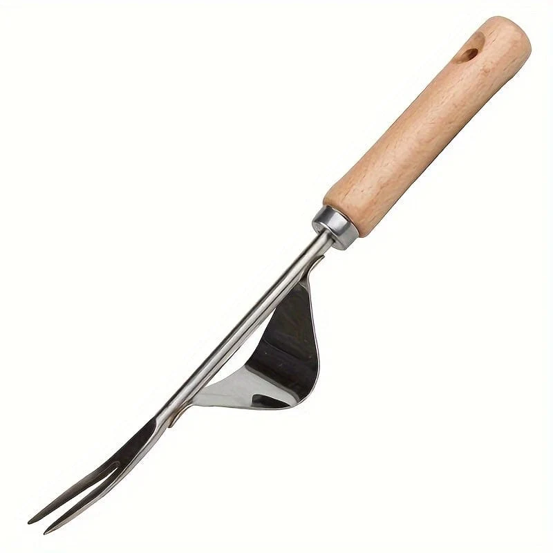 1pc Edelstahl Hand Jäten Jäten Unkraut Löwenzahn Entferner Puller Werkzeug Gabel Garten, Edelstahl Rostfrei Stahl jäten Werkzeug