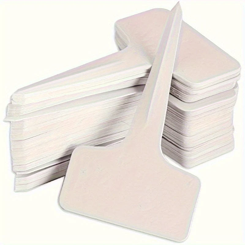 50 Stück, Kunststoff-Pflanzenanhänger in T-Form, Etiketten für Kindergarten, Garten, Pflanzenanhänger für den Außenbereich, 5.99 x 10.01 cm