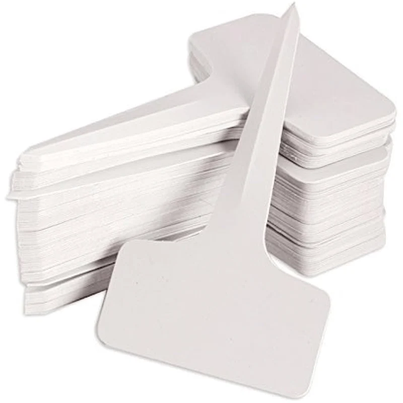 50 Stück, Kunststoff-Pflanzenanhänger in T-Form, Etiketten für Kindergarten, Garten, Pflanzenanhänger für den Außenbereich, 5.99 x 10.01 cm