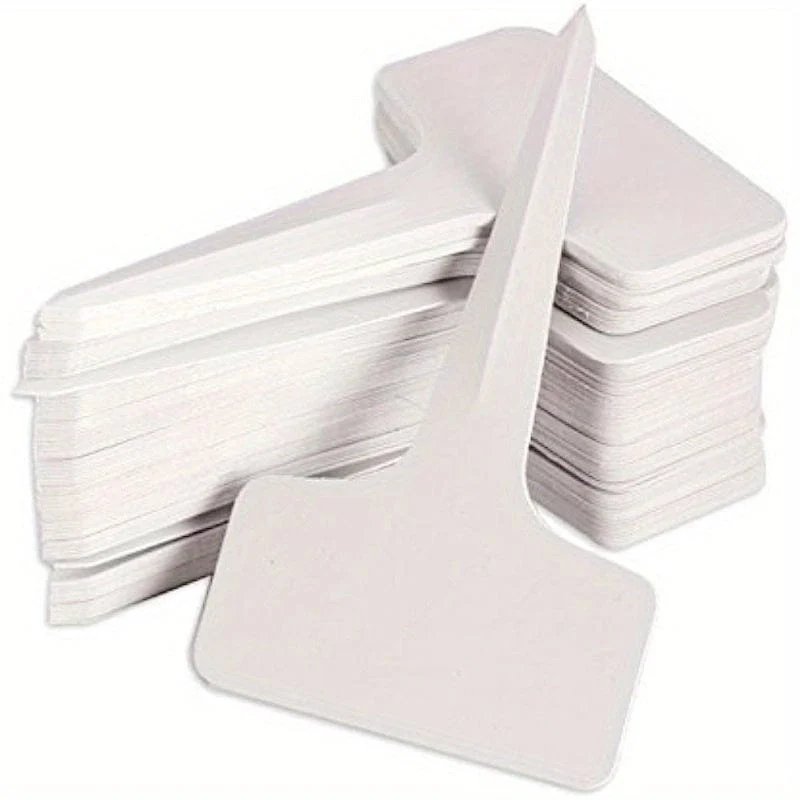 50 Stück, Kunststoff-Pflanzenanhänger in T-Form, Etiketten für Kindergarten, Garten, Pflanzenanhänger für den Außenbereich, 5.99 x 10.01 cm