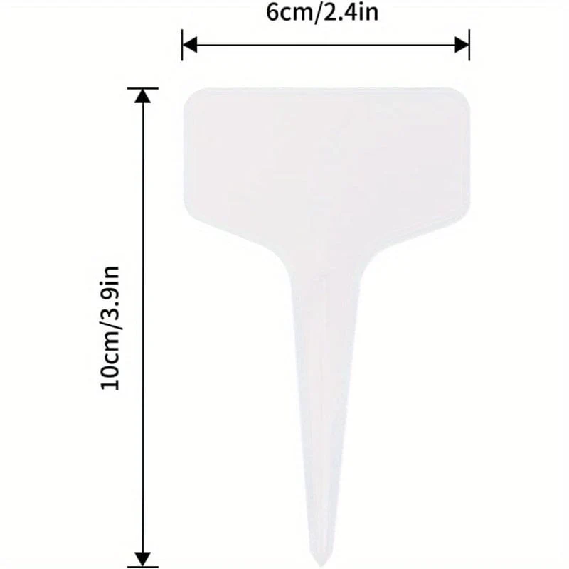50 Stück, Kunststoff-Pflanzenanhänger in T-Form, Etiketten für Kindergarten, Garten, Pflanzenanhänger für den Außenbereich, 5.99 x 10.01 cm