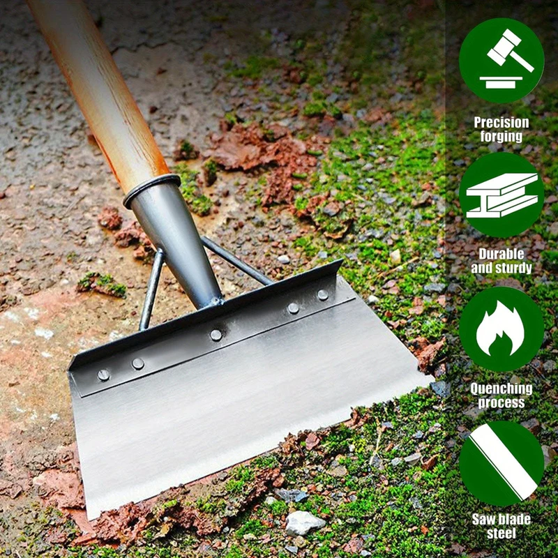 1 Stück, 24.89 cm, multifunktionale Outdoor-Gartenschaufel, robuste Stahl-Reinigungsschaufel, flache Schaufel, Eisschaufel, scharfes Pflanzen-Jäten-Farmwerkzeug für Unkraut und Moos, Eisboden-Pflanzwerkzeug, multifunktionaler Garten
