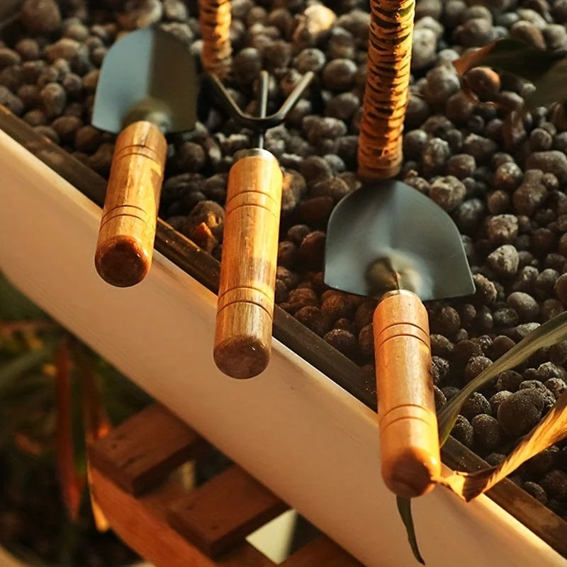 3 Stück/Set, Gartenwerkzeug-Set, Rechenspitze, Schaufel, große Gartenarbeit, Mini-Sukkulentenpflanze, lose Erde, Blumenschaufel, Gartenzubehör aus Aluminiumlegierung mit Griff zum Graben im Garten, Handwerkzeuge, Gartenwerkzeug-Set