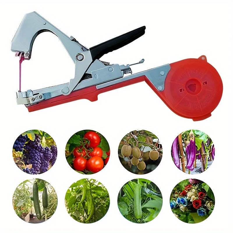 1 Set Pflanzenbindemaschine für Trauben, Himbeeren, Tomaten und Weingemüse, mit 10/20 Rollen Bändern, Heftklammern und Ersatzklingen