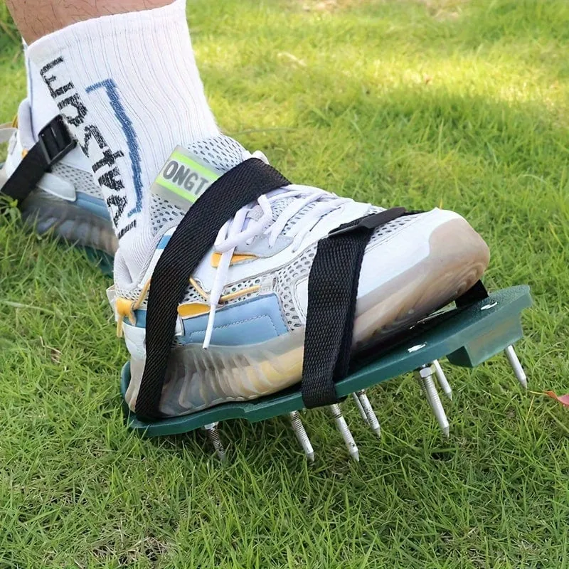 1 Paar Garten-Bodenlockerungsschuhe, Rasennagelschuhe, aufblasbare Rasen-Bodenlockerungsschuhe, selbstnivellierende Epoxidharz-Gartengeräte
