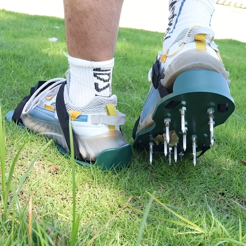 1 Paar Garten-Bodenlockerungsschuhe, Rasennagelschuhe, aufblasbare Rasen-Bodenlockerungsschuhe, selbstnivellierende Epoxidharz-Gartengeräte