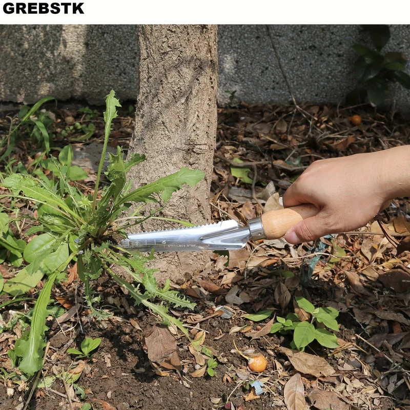 1 Stück, Garten-Unkrautwerkzeuge, Edelstahl-Schaufel mit Buchengriff zum Jäten, Kultivieren, Umpflanzen, Graben, Messen