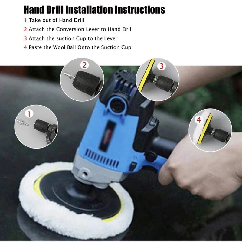 5 teile/satz 10.16 Cm Auto Polieren Waxing Polieren Rad Pad Auto Polierer Kit Für Auto M10/M14 Bohrer Stecker Autolack Pflege Auto-styling
