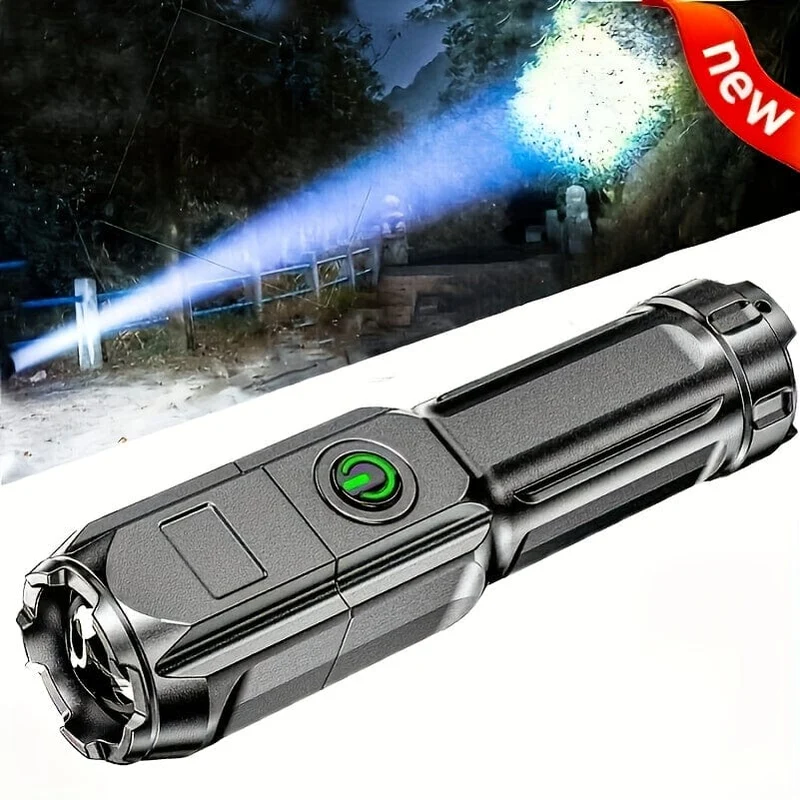 1 x superhelle, zoombare Taschenlampe – tragbar, multifunktional, mit Teleskopzoom für den Einsatz im Freien zu Hause