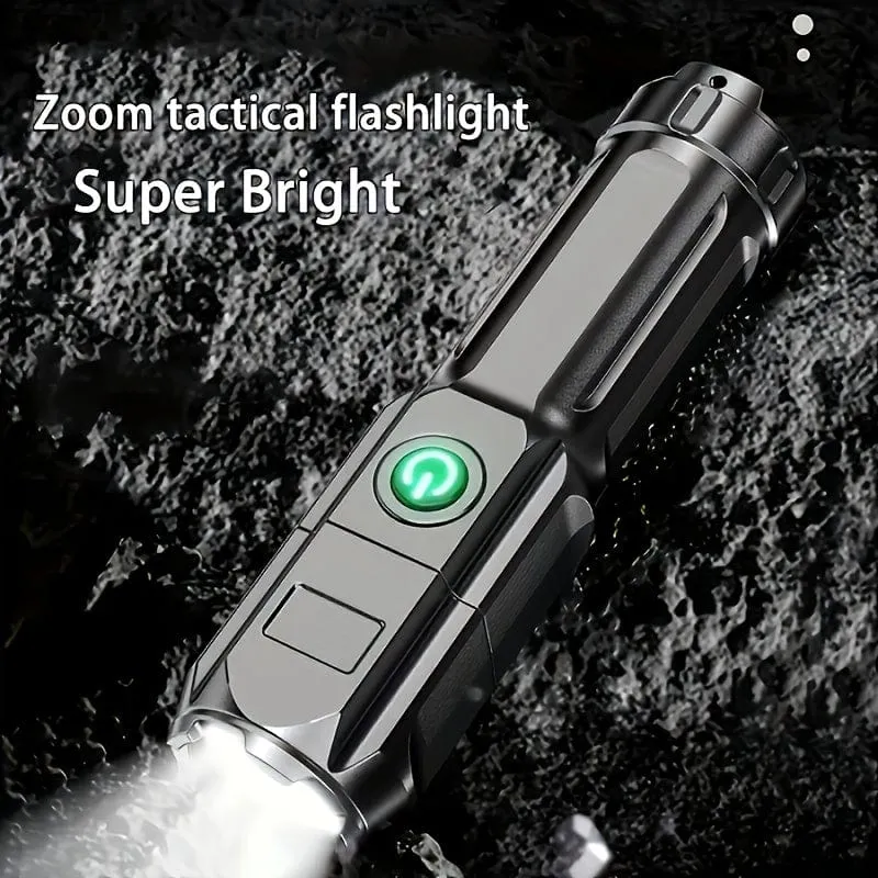 1 x superhelle, zoombare Taschenlampe – tragbar, multifunktional, mit Teleskopzoom für den Einsatz im Freien zu Hause