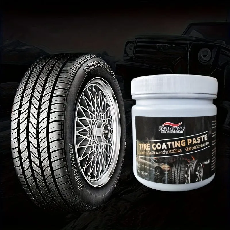 500 ml Autoreifen-Wachsglasur, wasserdicht, helles Licht, Schutz und Wartung, solide Rad-Reifen-Beschichtung, Motorrad-Reifen-Beschichtungspasten-Set