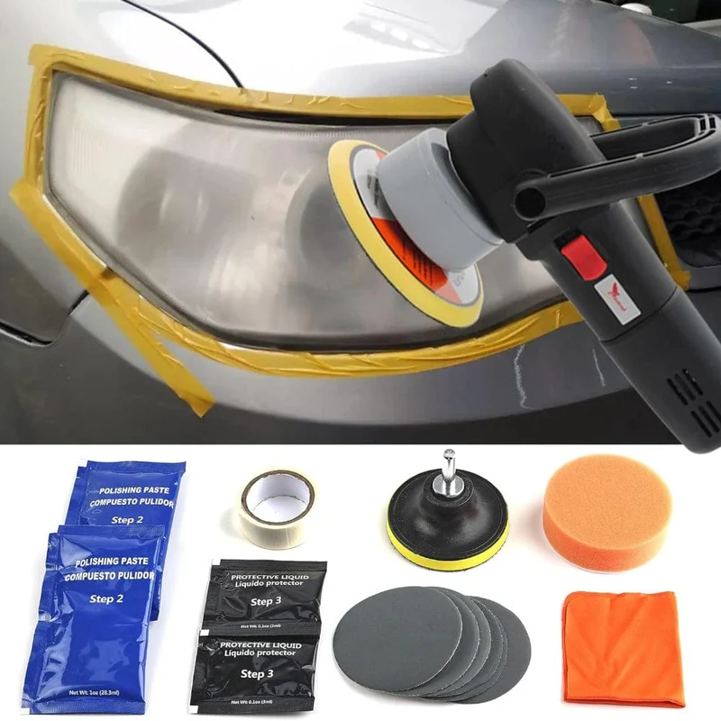 Auto-Scheinwerfer-Restaurierungsset, Aufheller, Scheinwerfer-Kratzer-Reparatur, flüssige Paste, Lichtlinsenpolierer, Reinigungspaste, Renovationswerkzeug