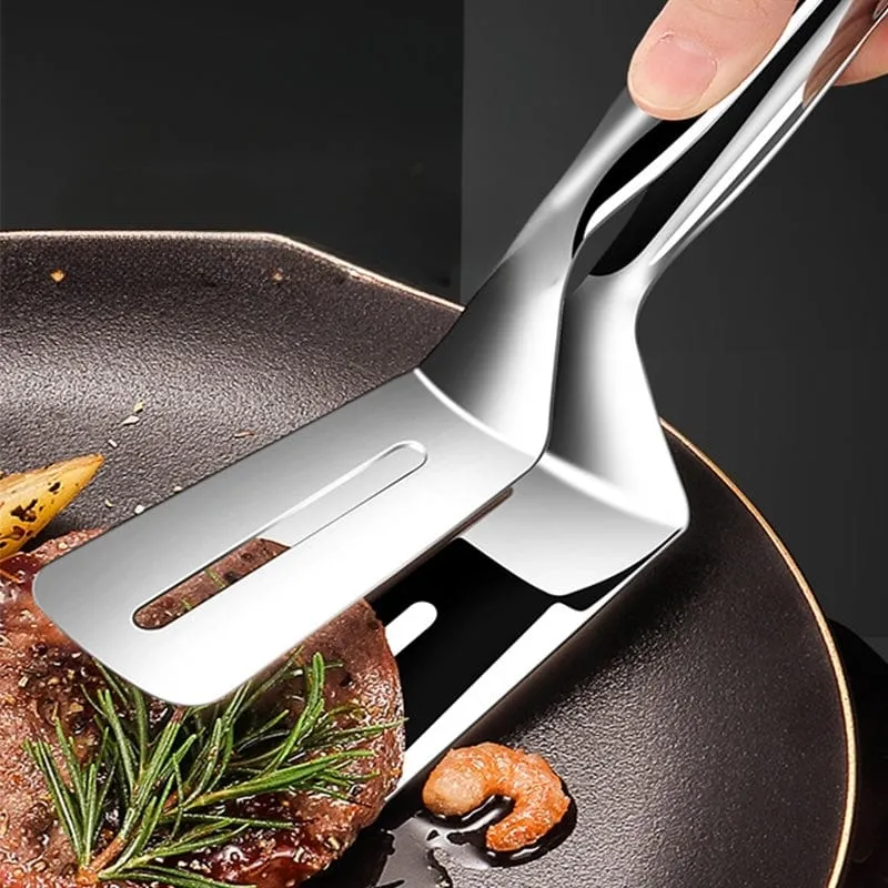 1 Stück, Edelstahl-Fischspatel-Clip, multifunktionaler Barbecue-Steak-Clip, Outdoor-Camping-Picknick-Wandern, Küchenutensilien, Kochgeschirr, Grillwerkzeug-Zubehör