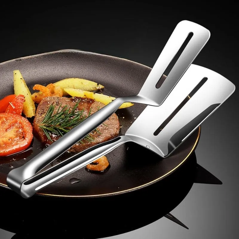 1 Stück, Edelstahl-Fischspatel-Clip, multifunktionaler Barbecue-Steak-Clip, Outdoor-Camping-Picknick-Wandern, Küchenutensilien, Kochgeschirr, Grillwerkzeug-Zubehör