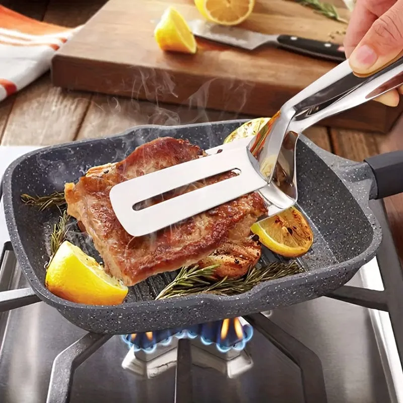 1 Stück, Edelstahl-Fischspatel-Clip, multifunktionaler Barbecue-Steak-Clip, Outdoor-Camping-Picknick-Wandern, Küchenutensilien, Kochgeschirr, Grillwerkzeug-Zubehör