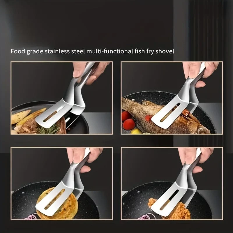 1 Stück, Edelstahl-Fischspatel-Clip, multifunktionaler Barbecue-Steak-Clip, Outdoor-Camping-Picknick-Wandern, Küchenutensilien, Kochgeschirr, Grillwerkzeug-Zubehör