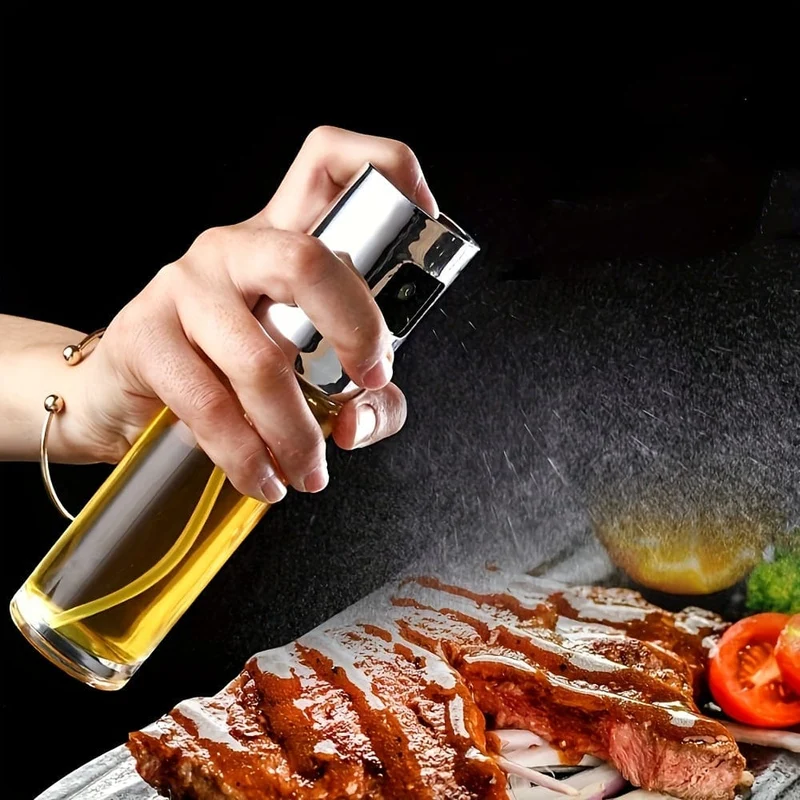 1 Stück Olivenöl-Sprüher, Spritzer-Flasche für Speiseölspender, Essigflasche, Luftfritteuse, Küche, Kochen, Braten, Salat, Backen, Grillen, 100 ml