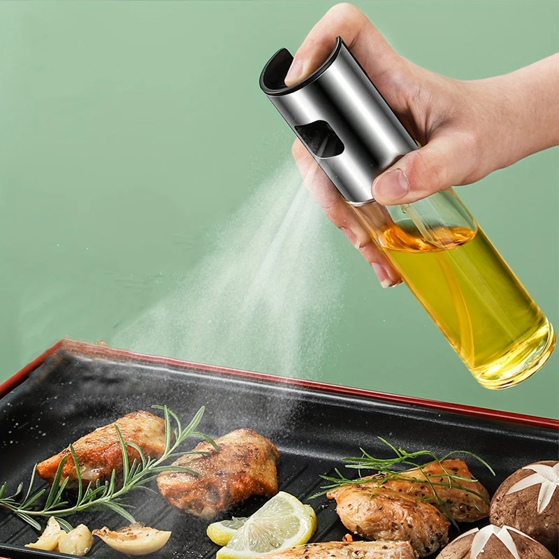 1 Stück Olivenöl-Sprüher, Spritzer-Flasche für Speiseölspender, Essigflasche, Luftfritteuse, Küche, Kochen, Braten, Salat, Backen, Grillen, 100 ml