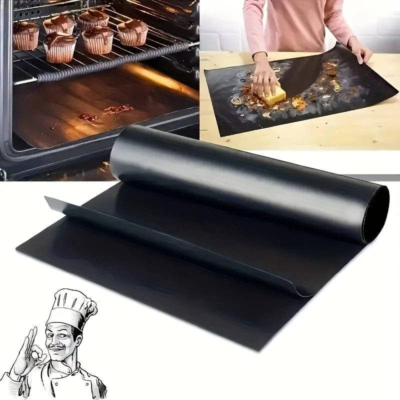 1 Stück Ofenboden-Ofeneinlagen, antihaftbeschichtete, wiederverwendbare Einlagen, geeignet für Elektroöfen, Gasöfen, Toaster, Grills, Küchenzubehör, hält Öfen sauber, Fiberglas-Backmatte, Ofenmatte, Grillzubehör