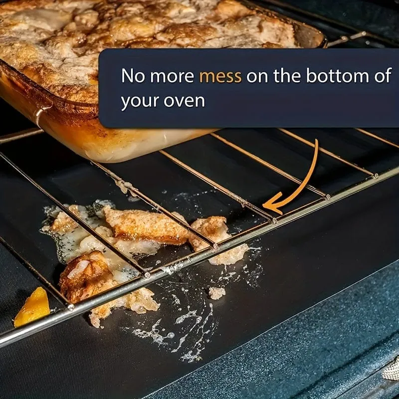 1 Stück Ofenboden-Ofeneinlagen, antihaftbeschichtete, wiederverwendbare Einlagen, geeignet für Elektroöfen, Gasöfen, Toaster, Grills, Küchenzubehör, hält Öfen sauber, Fiberglas-Backmatte, Ofenmatte, Grillzubehör